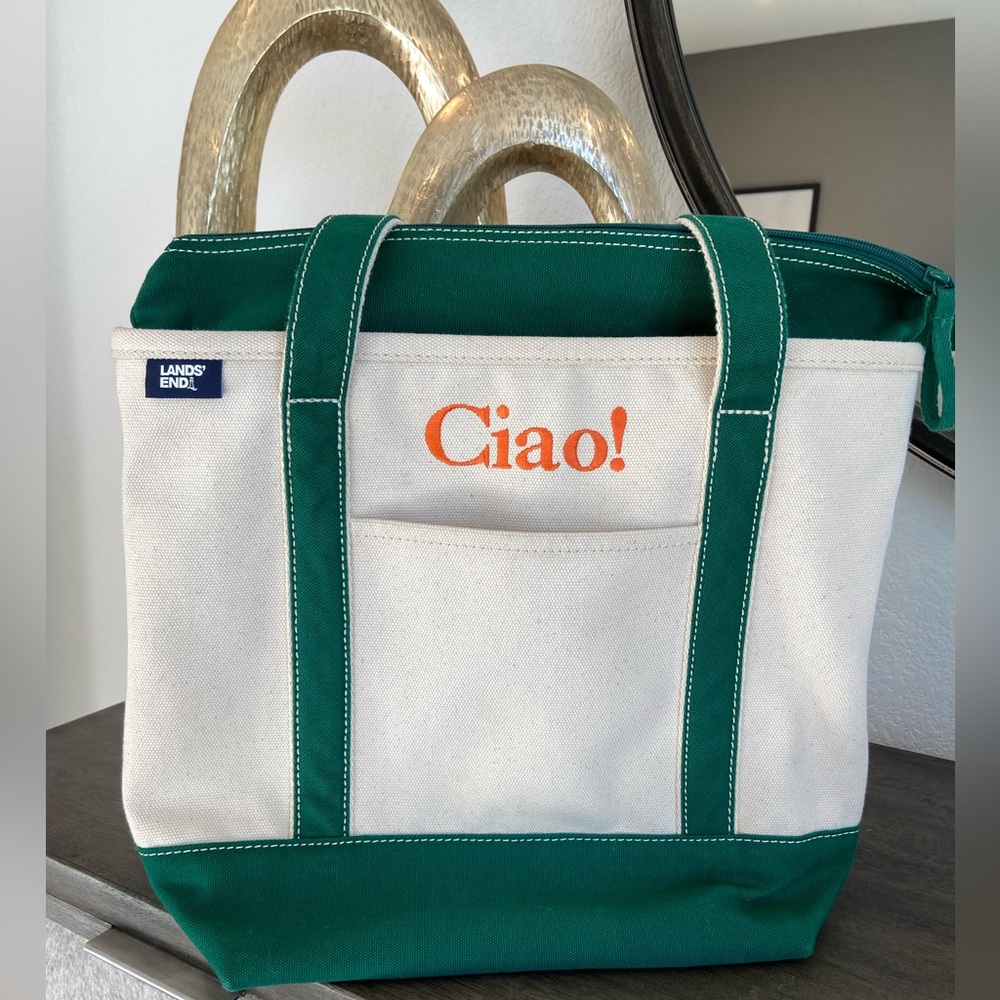 Ciao Lands End Canvas Travel Shopping Tote Bag oeko tex